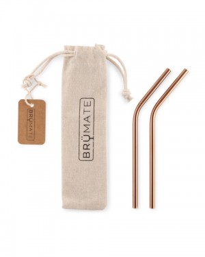 Bru Mate Stainless Steel Reusable Straws Small Růžové Zlaté | CZ_BRU67866